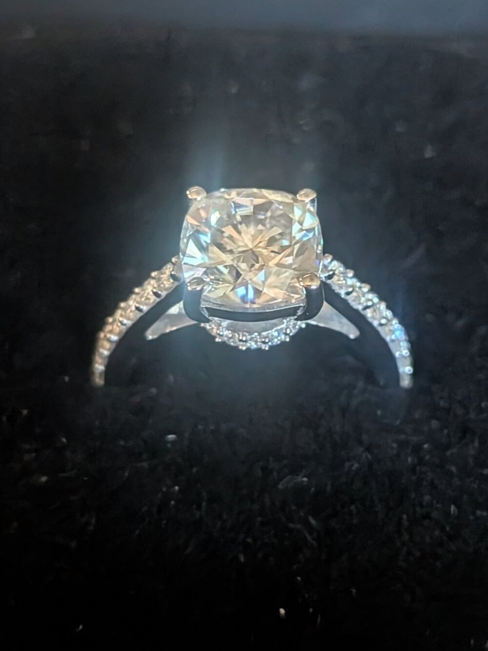 Moissanite Silver Ring Women's Size 5 *** 3+ carat ***